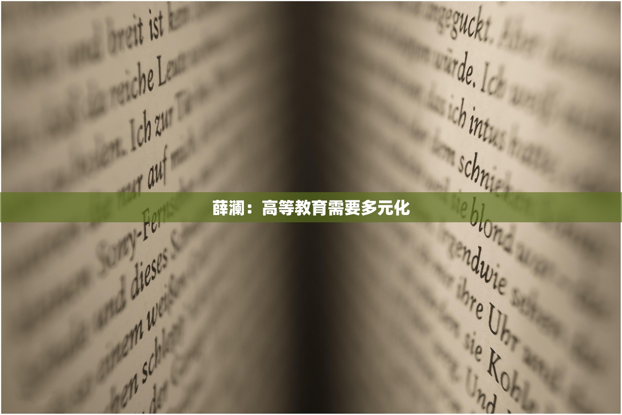 薛澜：高等教育需要多元化