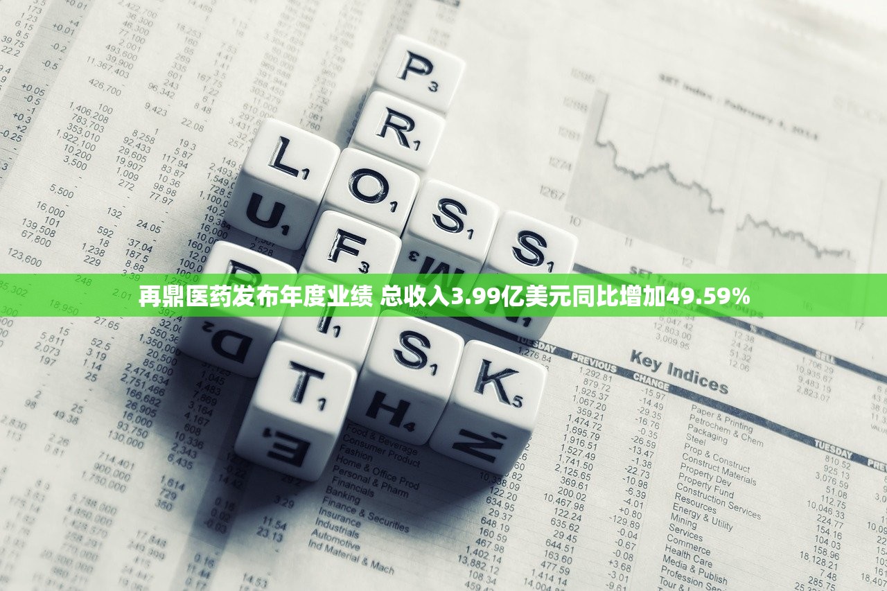 再鼎医药发布年度业绩 总收入3.99亿美元同比增加49.59%